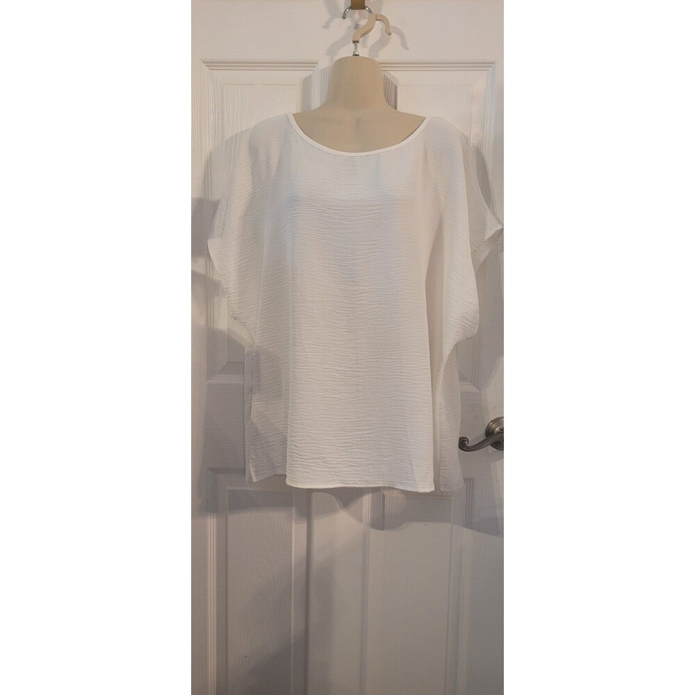 Elan + Grace Womens White Pullover Top Size 1X